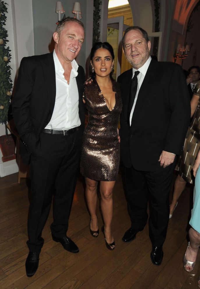 PHOTO: François-Henri Pinault, Salma Hayek and Harvey Weinstein attend the Vanity Fair and Gucci Party Honoring Martin Scorsese during the 63rd Annual Cannes Film Festival at the Hotel Du Cap Eden Roc, May 15, 2010 in Cannes, France.