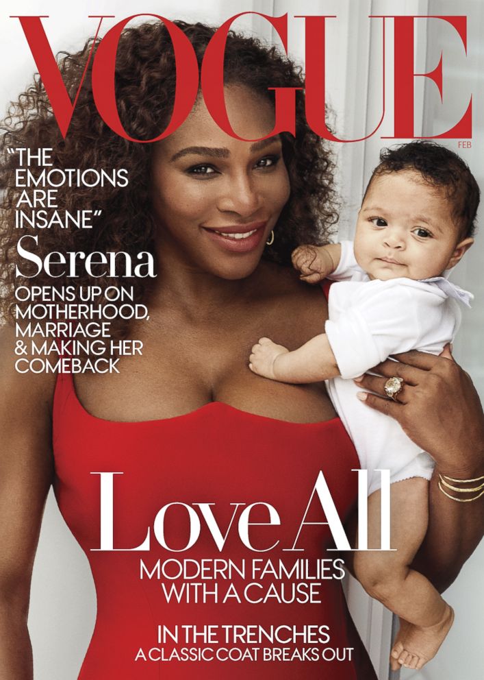 PHOTO: Serena Williams and her daughter are photographed here by Mario Testino for Vogue magazine's February 2018 cover.