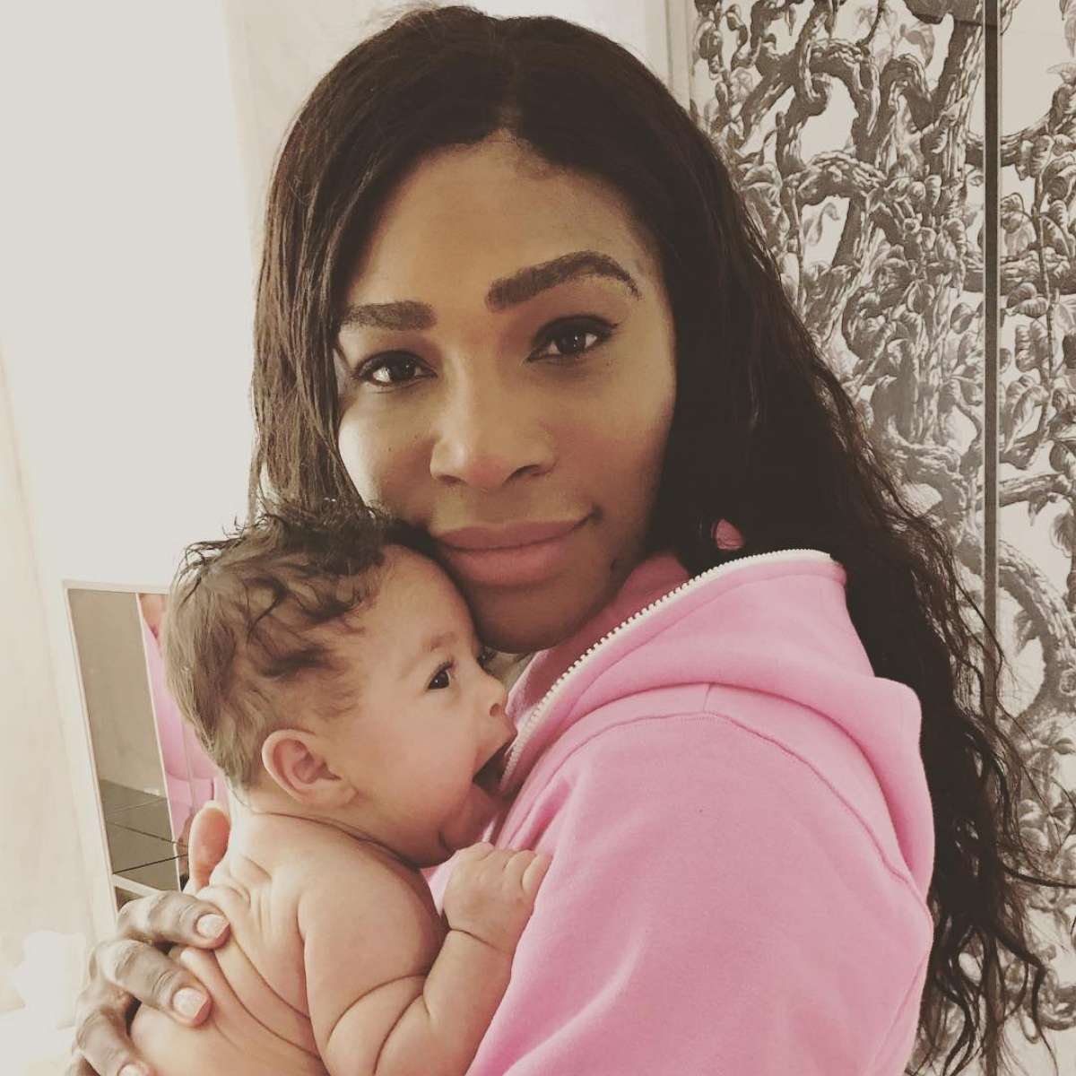 PHOTO: Serena Williams poses with her newborn daughter Alexis Olympia Ohanian Jr. in a photo posted to her Instagram on Nov. 6, 2017.