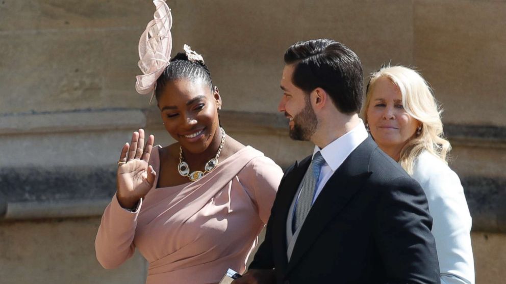PHOTO: Serena Williams and her husband Alexis Ohanian arrive for the wedding ceremony of Prince Harry and Meghan Markle at St. George's Chapel in Windsor Castle in Windsor, May 19, 2018.