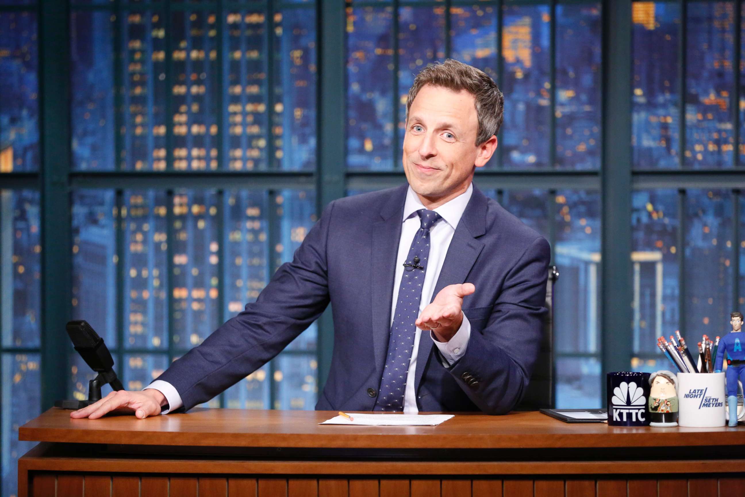 PHOTO: Host Seth Meyers during the monologue, Oct. 31, 2017.