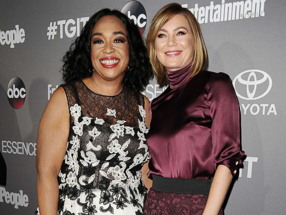 PHOTO: Producer Shonda Rhimes and actress Ellen Pompeo attend ABCs TGIT premiere event in this Sept. 26, 2015 file photo in West Hollywood, Calif.