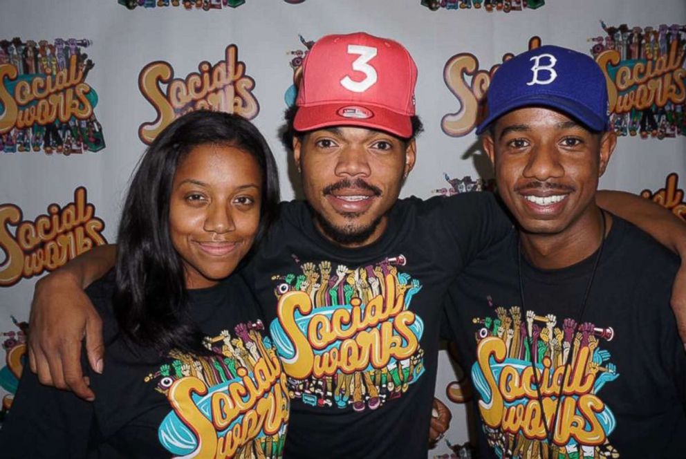 PHOTO: SocialWorks founders Essence Smith, Chance the Rapper and Justin Cunningham.