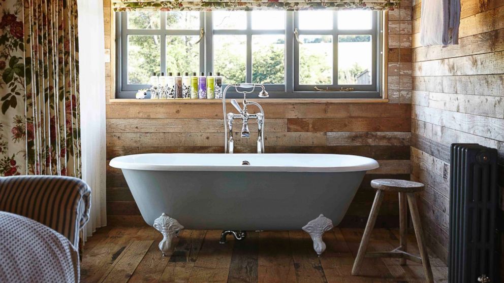 PHOTO: The bath inside a cabin at Soho Farmhouse Oxfordshire is pictured here.