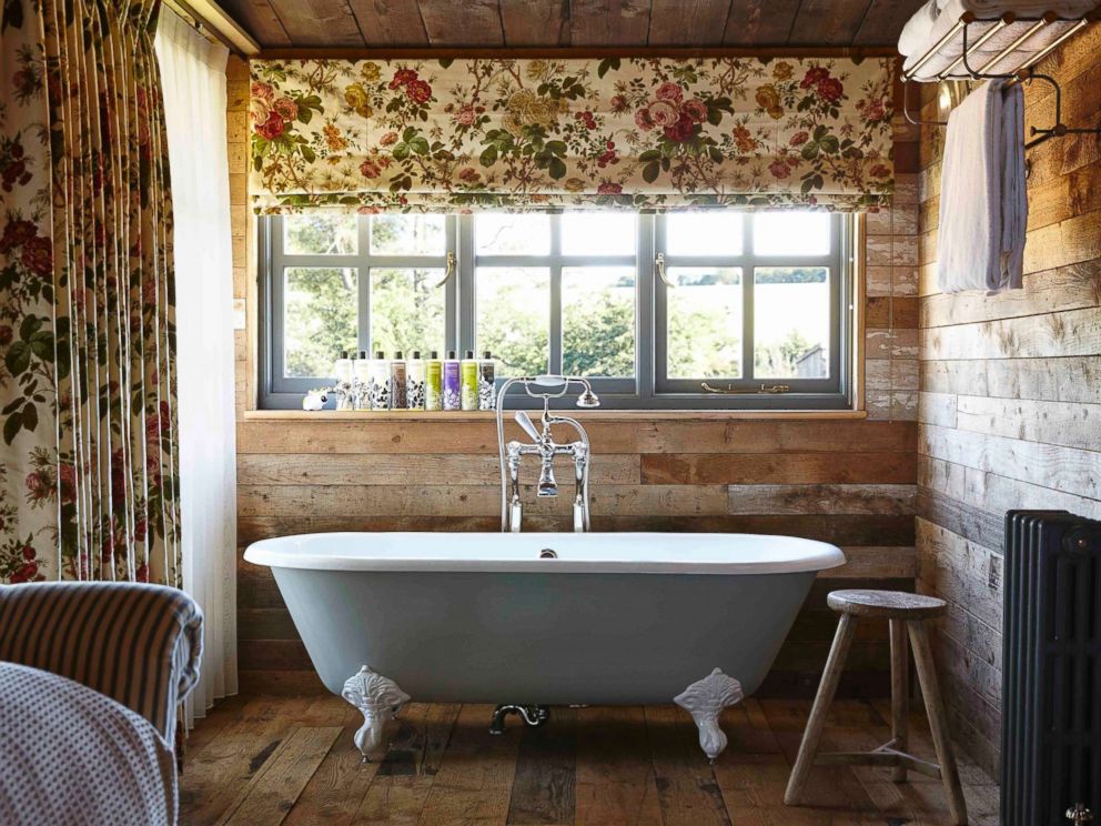 PHOTO: The bath inside a cabin at Soho Farmhouse Oxfordshire is pictured here.
