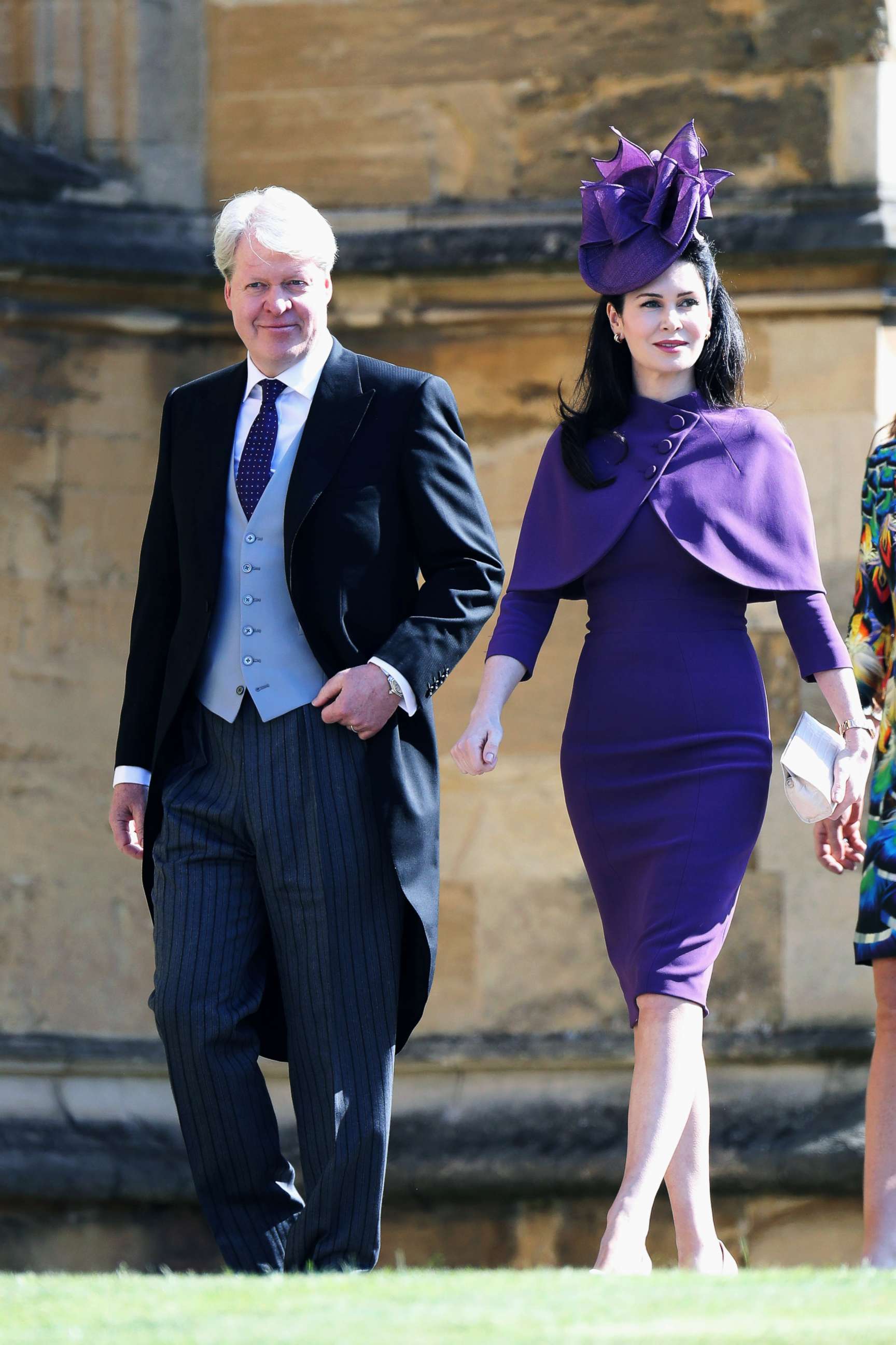 PHOTO: Charles Spencer, 9th Earl Spencer and Karen Spencer arrive at the wedding of Prince Harry to Meghan Markle at St George's Chapel, Windsor Castle, May 19, 2018, in Windsor, England. 