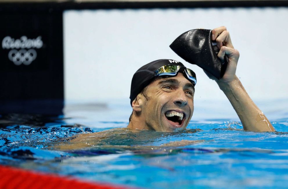 PHOTO: United States' Michael Phelps reacts after the men's 100-meter butterfly final during the swimming competitions at the 2016 Summer Olympics, where he finished in a three way tie for second, Aug. 12, 2016.