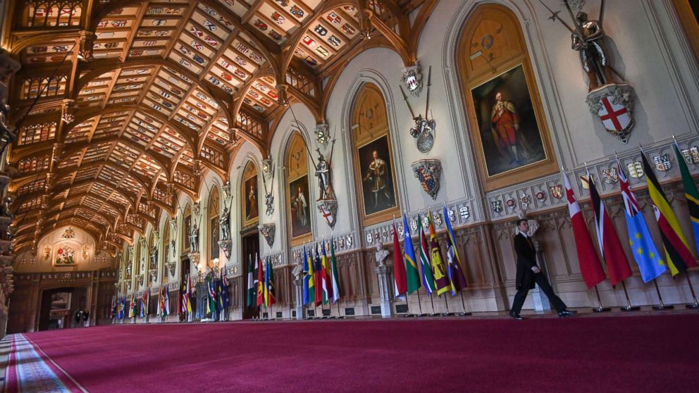 PHOTO: A general view of St. George's Hall at Windsor Castle in England is pictured on April 20, 2018.