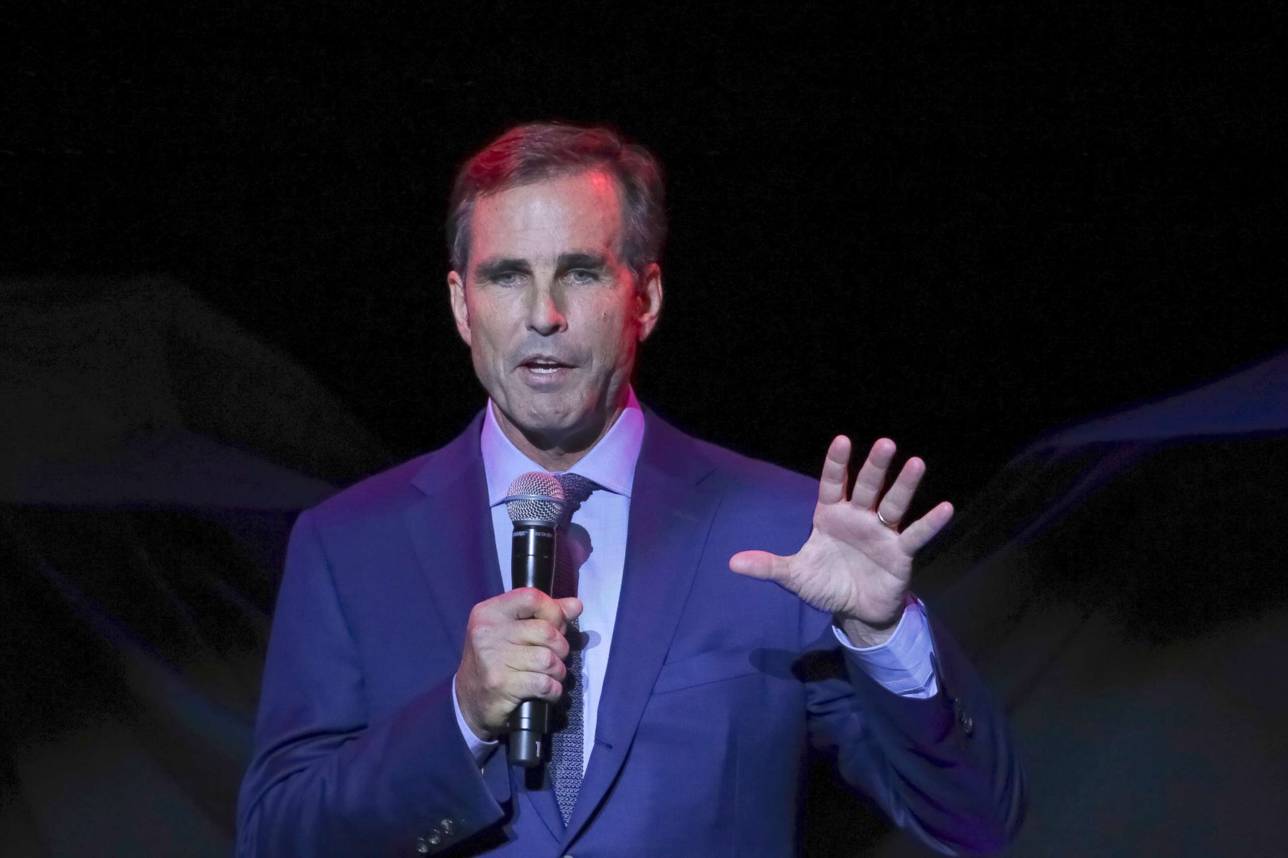 PHOTO: Bob Woodruff, the Co-Founder of the Bob Woodruff Foundation, speaks on stage during the 11th Annual Stand Up for Heroes benefit Nov. 7, 2017, in New York, N.Y.