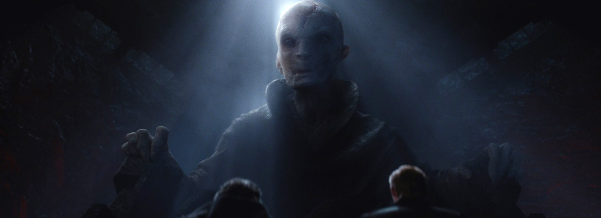 PHOTO: Andy Serkis, as Supreme Leader Snoke, in a scene from "Star Wars: The Force Awakens."