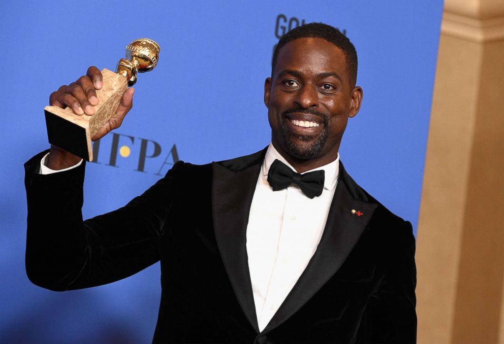 PHOTO: Sterling K. Brown during the 75th annual Golden Globes Awards in Beverly Hills, Calif. Jan. 7, 2018.