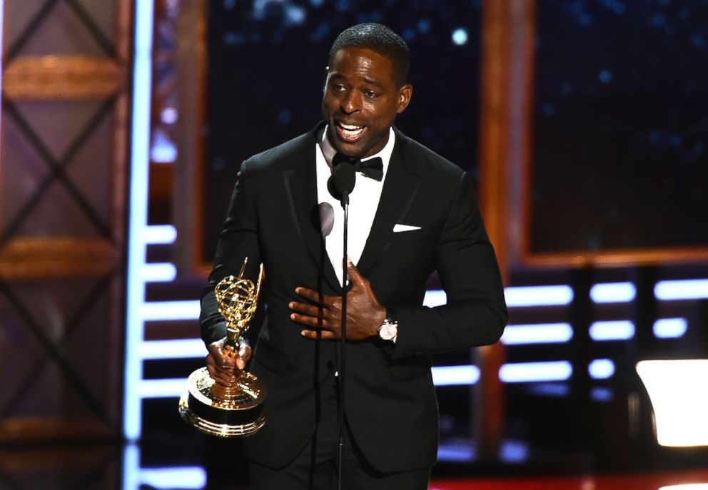 PHOTO: Sterling K. Brown accepts the award for Outstanding Lead Actor in a Drama Series for "This is Us" onstage during the 69th Emmy Awards at the Microsoft Theatre, Sept. 17, 2017, in Los Angeles