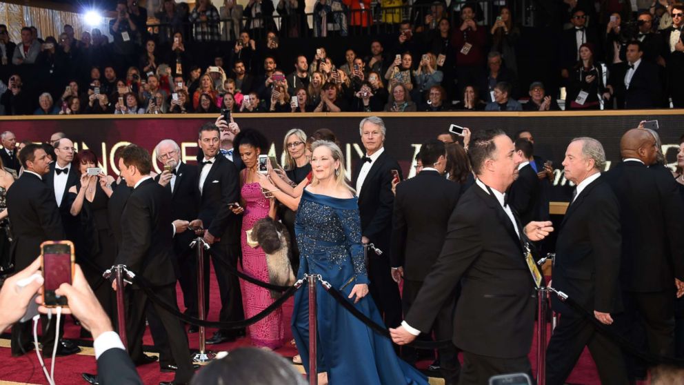PHOTO: Nominee for Best Actress "Florence Foster Jenkins" Meryl Streep arrives on the red carpet for the 89th Oscars,n Feb. 26, 2017, in Hollywood, Calif.
