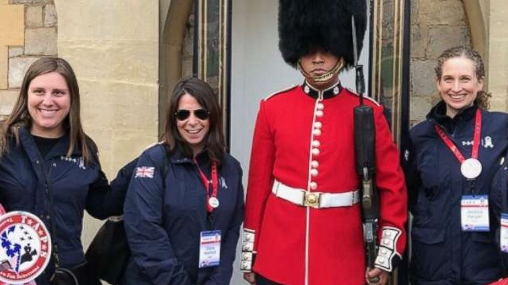 PHOTO: Diana Roday Hosford, wearing sunglasses, poses for a photo in London with other members from TAPS.