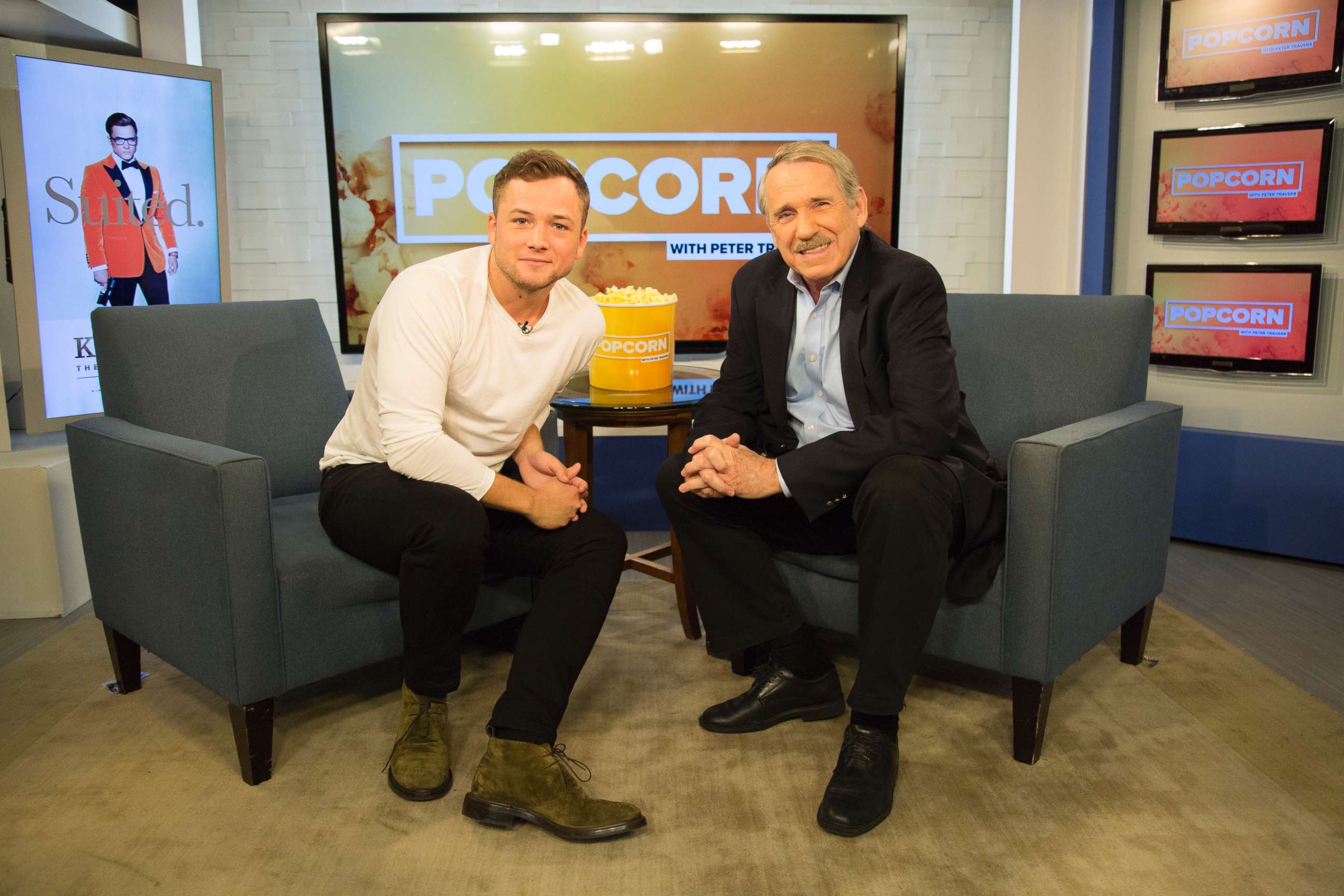 PHOTO: Taron Egerton appears on "Popcorn with Peter Travers" at ABC News studios, Sept. 11, 2017, in New York City.