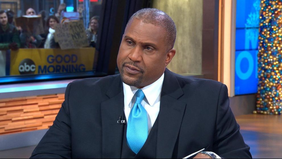 PHOTO: Tavis Smiley responded to sexual harassment claims during a live interview on "Good Morning America" on Monday, Dec. 18, 2017.