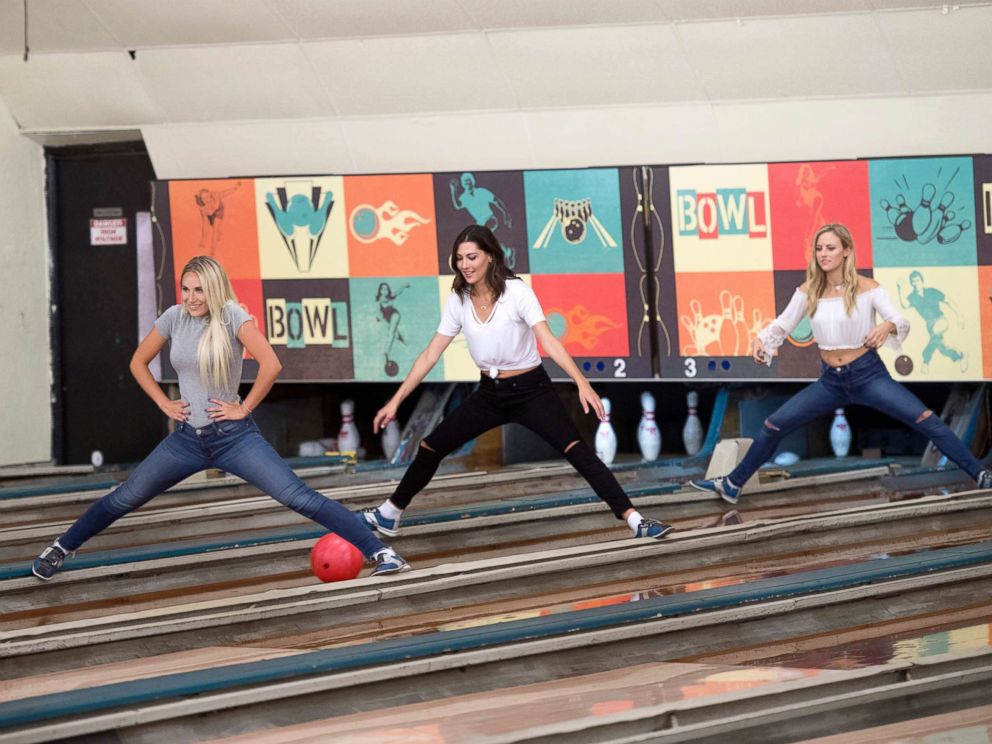 PHOTO: During a competitive day of bowling, Maquel, Rebecca and Kendall compete for the win for a private after-party with Arie, on The Bachelor, Jan. 29, 2018, on The ABC Television Network.