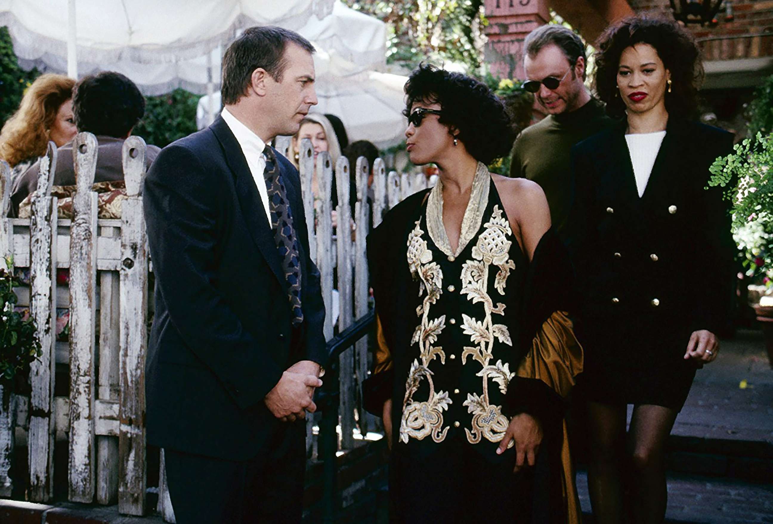 PHOTO: Kevin Costner and Whitney Houston appear in a scene from "The Bodyguard."