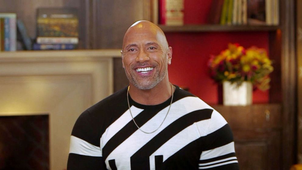 PHOTO: Dwayne "The Rock" Johnson appears live from London on "Good Morning America," April 11, 2018.