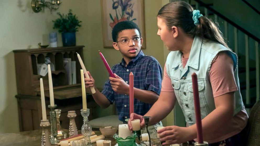 Lonnie Chavis, as Randall, and Mackenzie Hancsicsak, as Kate, in a scene from "This Is Us."