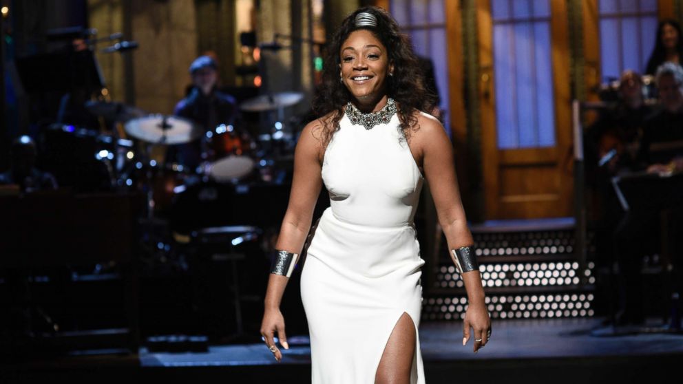 PHOTO: Host Tiffany Haddish during the Opening Monologue in Studio 8H on Saturday night Live, Nov. 11, 2017.