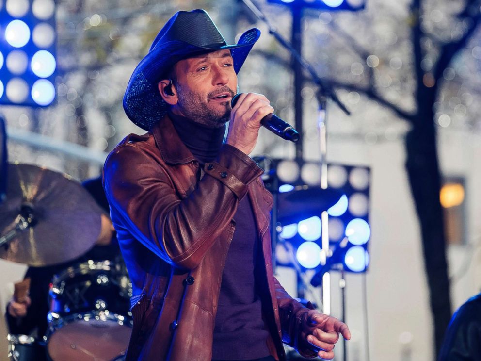 PHOTO: In this Nov. 17, 2017, file photo, Tim McGraw performs at Rockefeller Plaza in New York City. McGraw collapsed onstage during a performance in Dublin, Ireland, March 11, 2018, the Rolling Stone reports. 