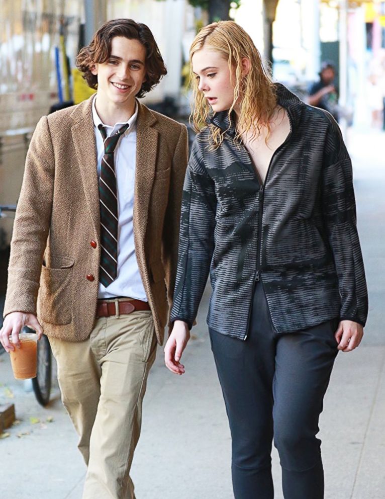 PHOTO: Timothee Chalamet and Elle Fanning in a scene from" A Rainy Day in New York." 