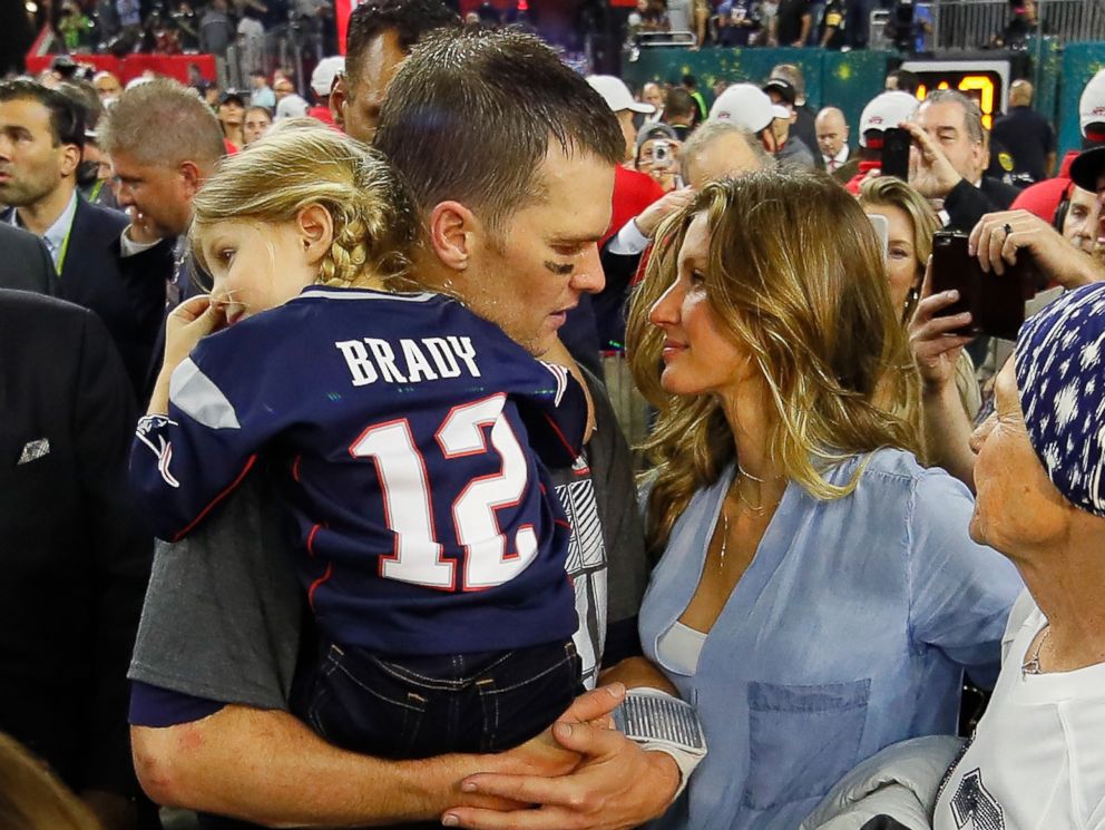 PHOTO: Tom Brady of the New England Patriots celebrates with wife Gisele Bundchen and daughter Vivian Brady after defeating the Atlanta Falcons during Super Bowl 51 at NRG Stadium on Feb. 5, 2017 in Houston.