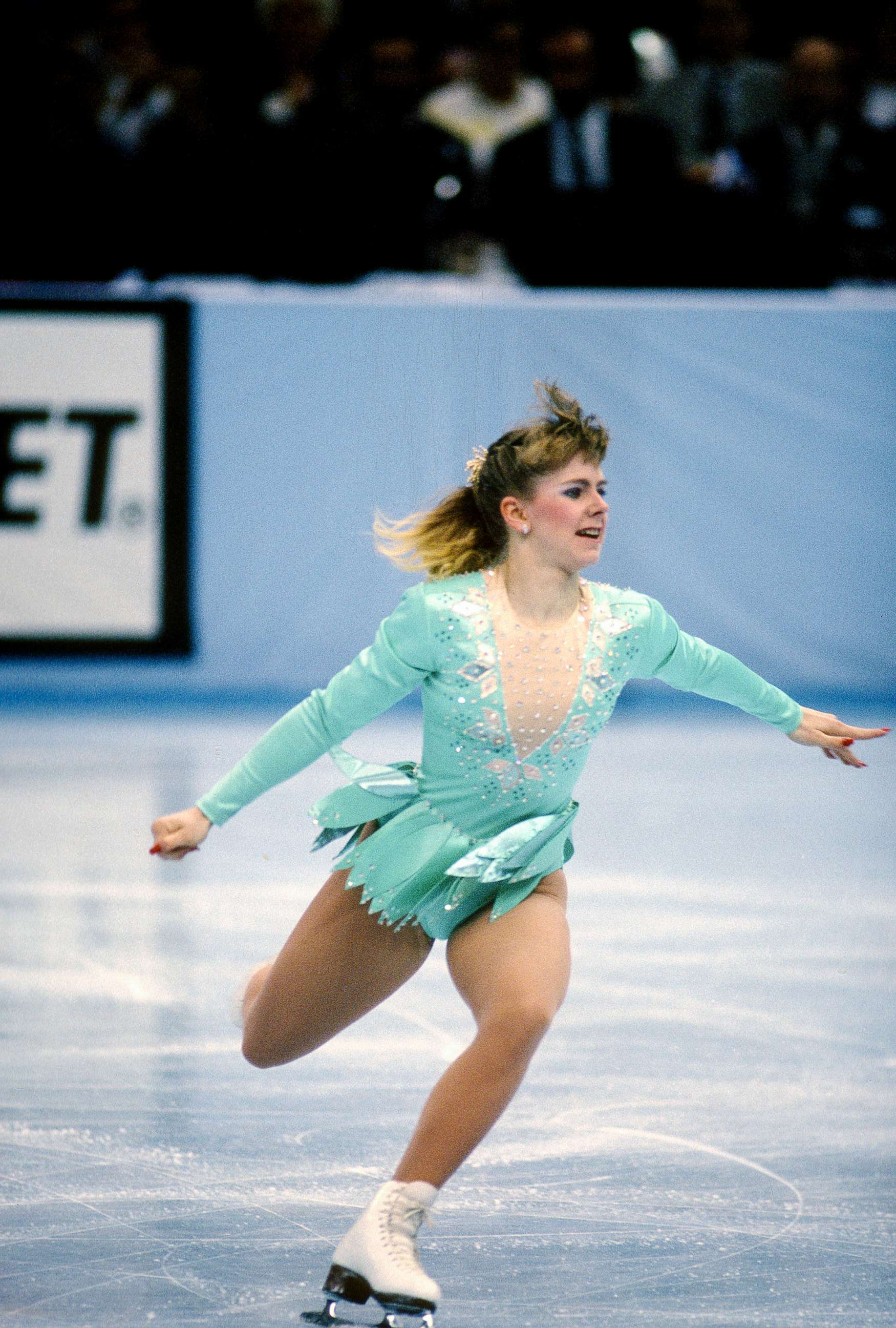PHOTO: Figure Skater Tonya Harding competes in the U.S. Figure Skating Championships, circa 1991, in Minneapolis.