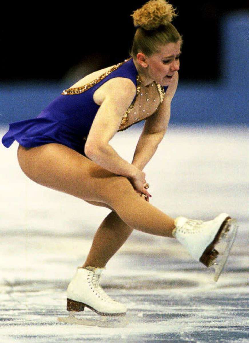 PHOTO: Tonya Harding skates her way to victory, Jan. 8, 1994, at the U.S. Figure Skating Championships in Detroit, Mich. 