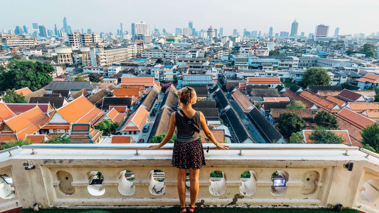 PHOTO: A tourist looks out over a city in this undated stock image.