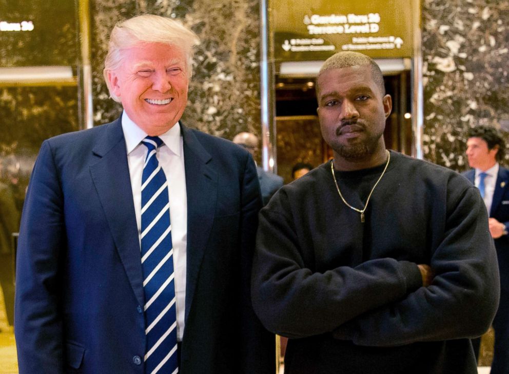 PHOTO: President-elect Donald Trump and Kanye West pose for a picture in the lobby of Trump Tower in New York in this Dec. 13, 2016 file photo.