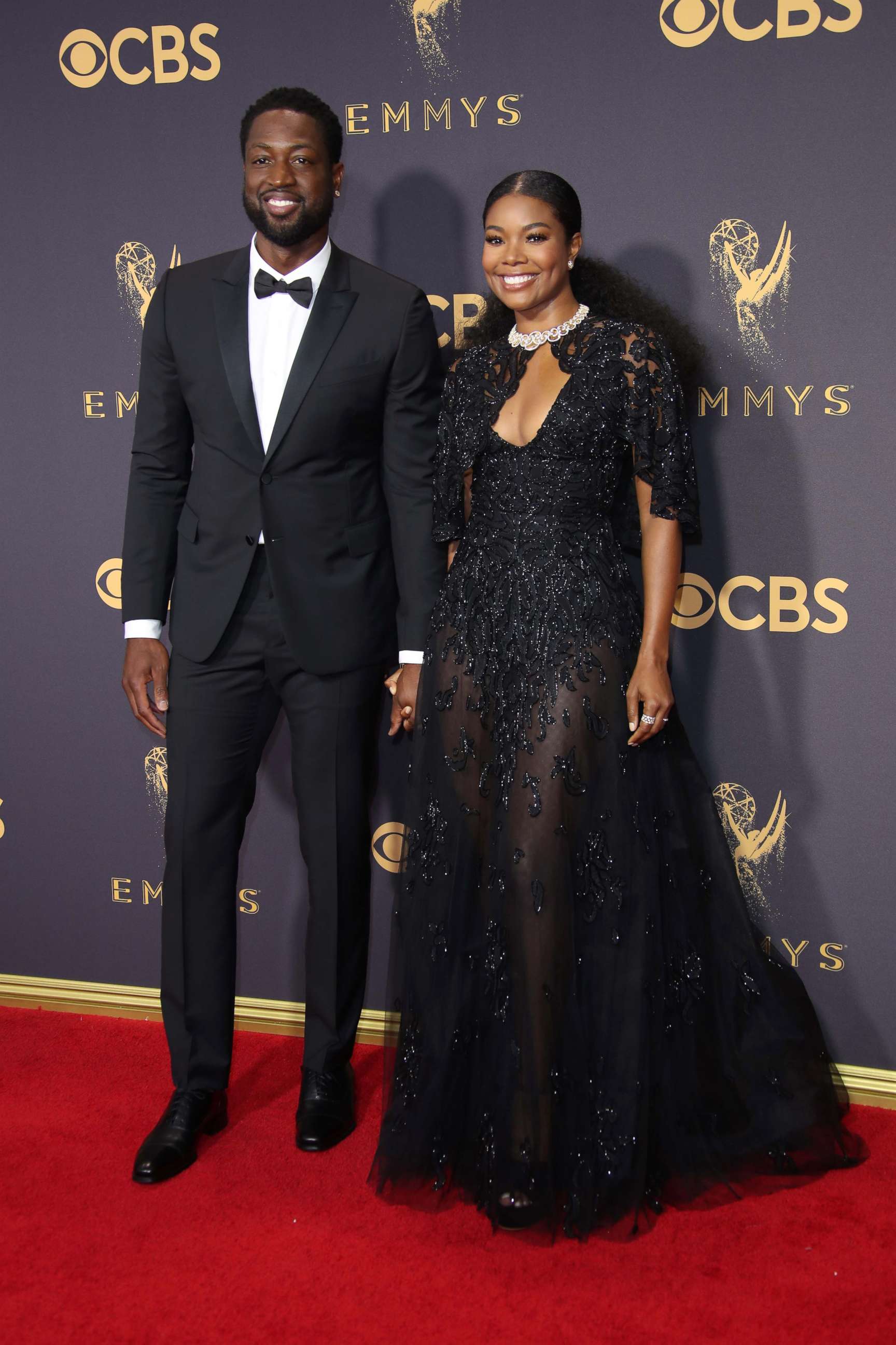 PHOTO: Dwyane Wade and Gabrielle Union arrive on the red carpet at the 69th Emmy Awards at the Microsoft Theater, Sept. 17, 2017, in Los Angeles. 