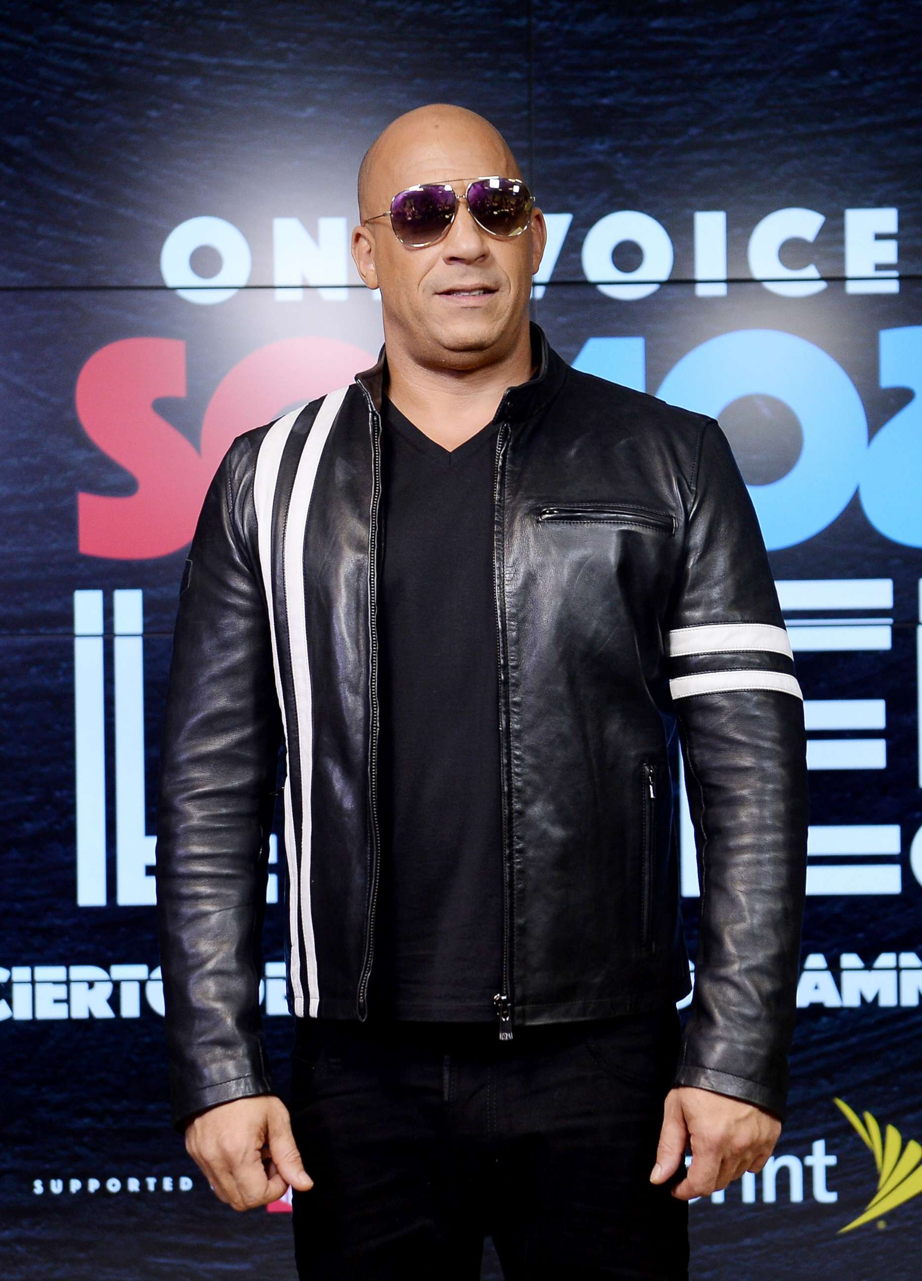 PHOTO: Vin Diesel poses in the pressroom at One Voice: Somos Live!, a concert for disaster relief, at Marlins Park, Oct. 14, 2017, in Miami.