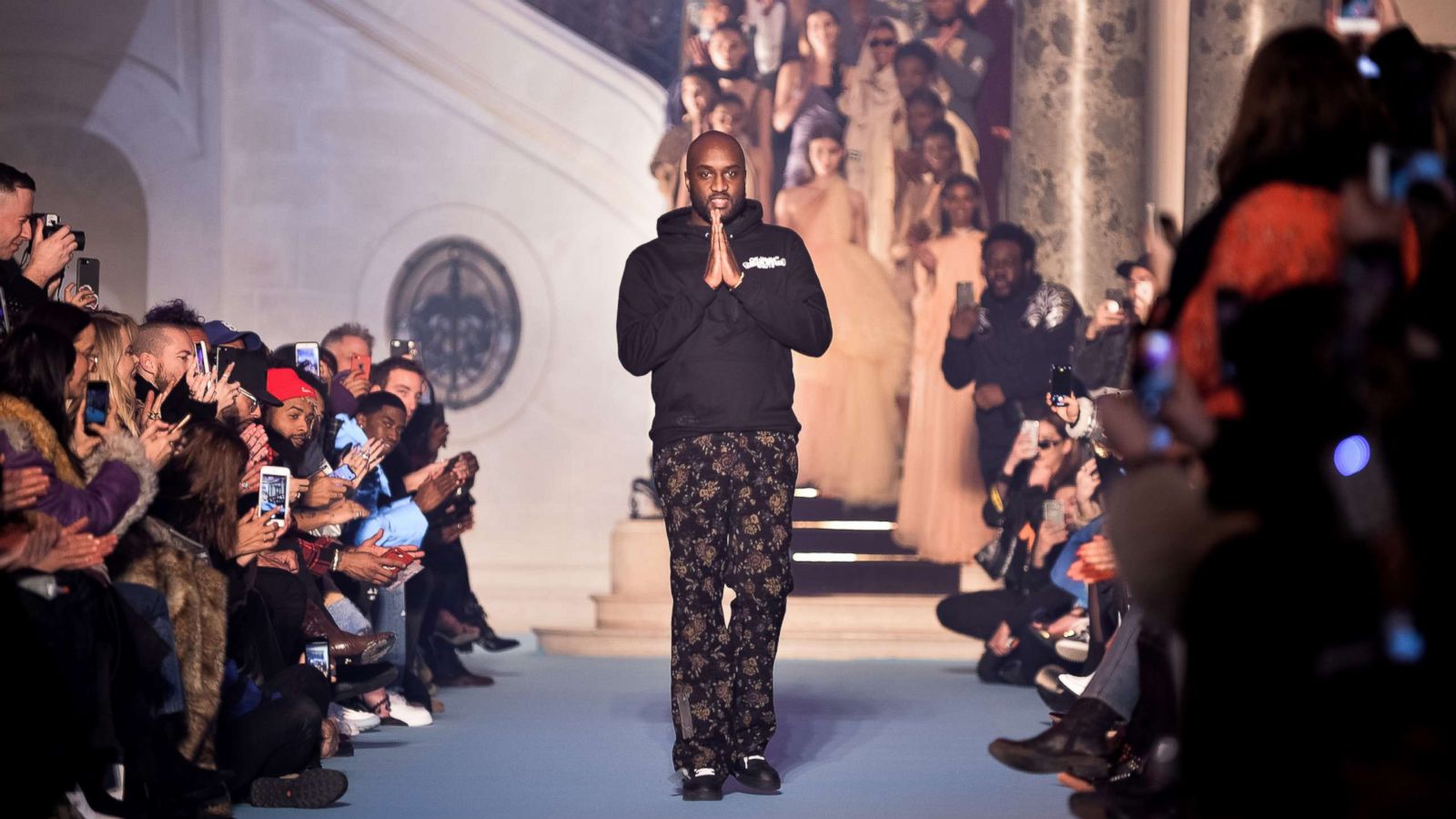 PHOTO: Fashion designer Virgil Abloh walks the runway during the Off-White show as part of the Paris Fashion Week Womenswear Fall/Winter 2018/2019, March 1, 2018 in Paris.