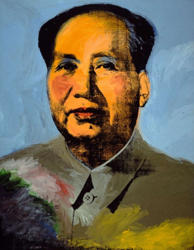 PHOTO: Mao, 1972, acrylic, silkscreen ink, and graphite on linen. One of the pieces that will be available for viewing at the Whitney Museum of American Art's upcoming exhibition "Andy Warhol— From A to B and Back Again."