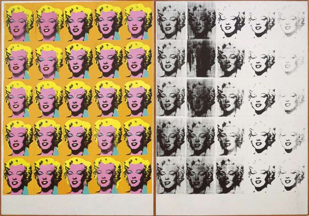 PHOTO: Marilyn Diptych, 1962, acrylic, silkscreen ink, and graphite on linen. One of the pieces that will be available for viewing at the Whitney Museum of American Art's upcoming exhibition "Andy Warhol— From A to B and Back Again."