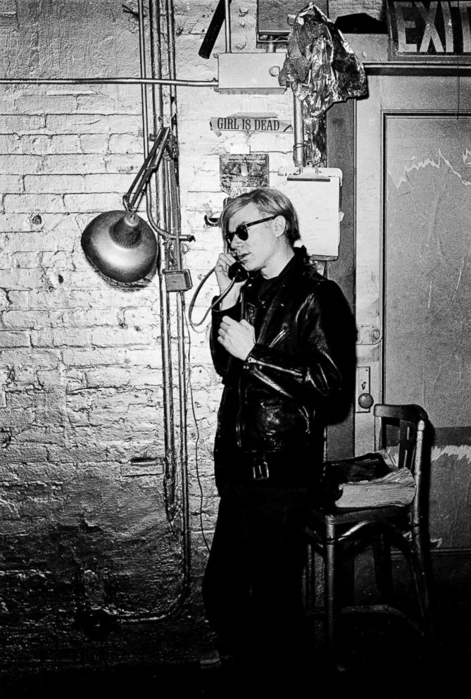 PHOTO: Andy Warhol at the Factory on the phone, May 5, 1968, in New York. 