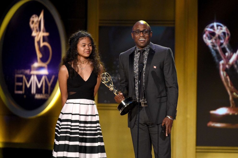 PHOTO: Wayne Brady, winner of Outstanding Game Show Host for 'Let's Make a Deal', accepts award onstage during the 45th annual Daytime Emmy Awards on April 29, 2018 in Pasadena, Calif.