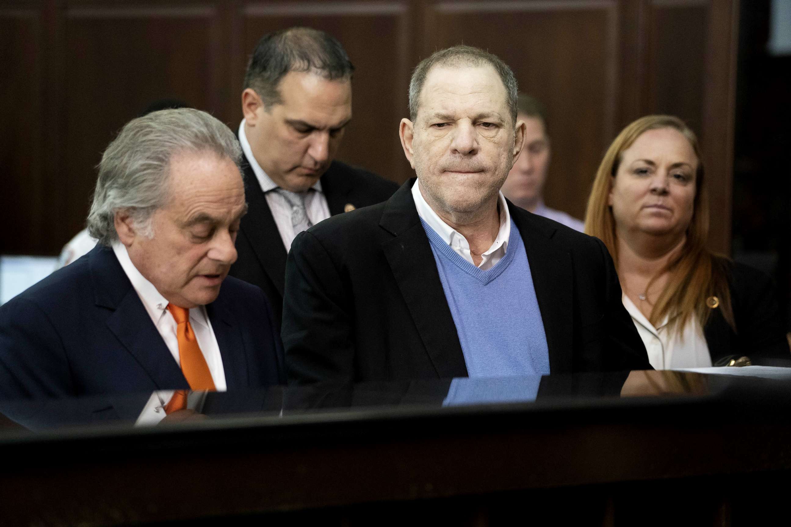 PHOTO: Harvey Weinstein along with his attorney Benjamin Brafman, left, appears at his arraignment in Manhattan Criminal Court, May 25, 2018.