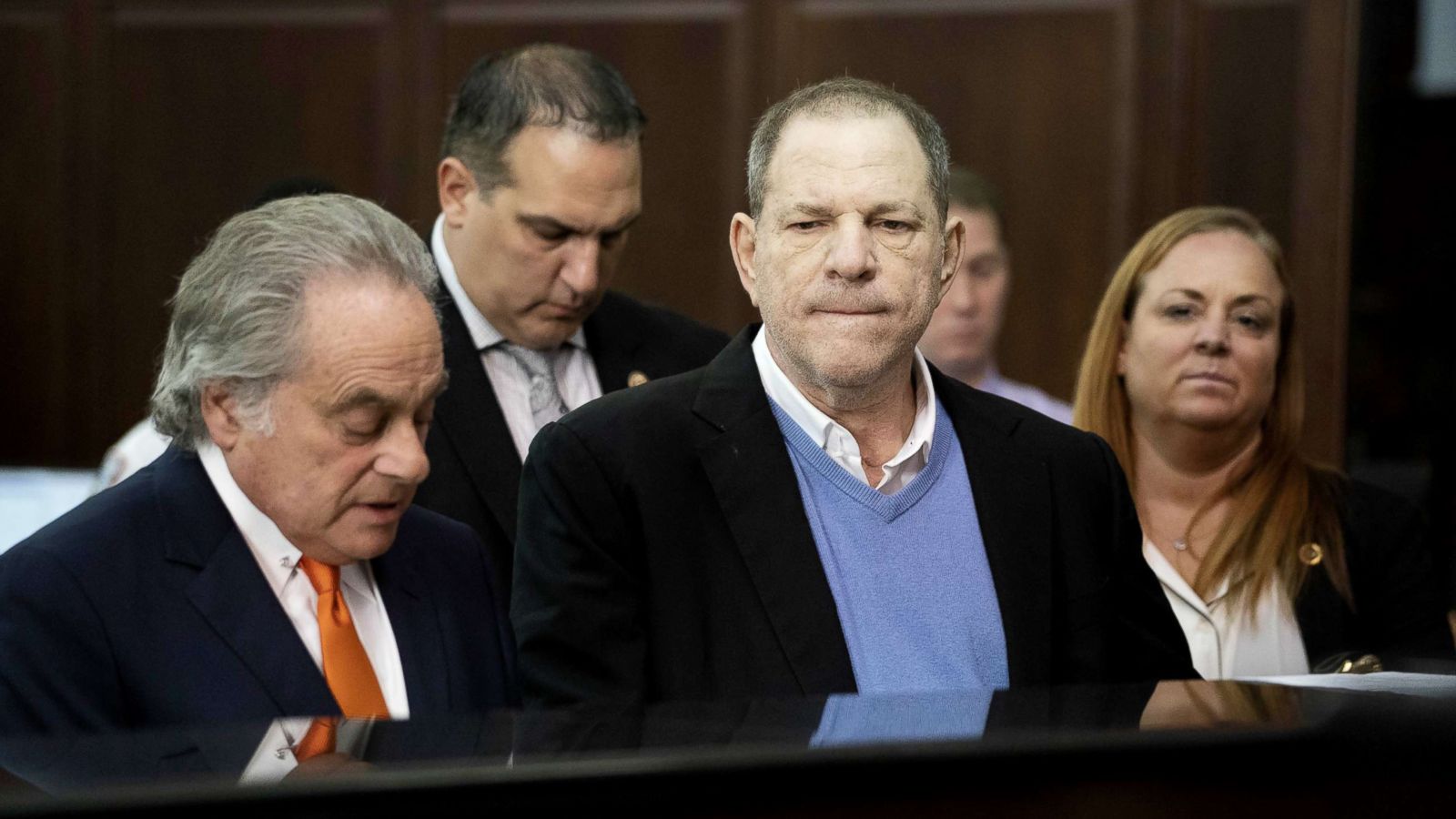 PHOTO: Harvey Weinstein along with his attorney Benjamin Brafman, left, appears at his arraignment in Manhattan Criminal Court, May 25, 2018.