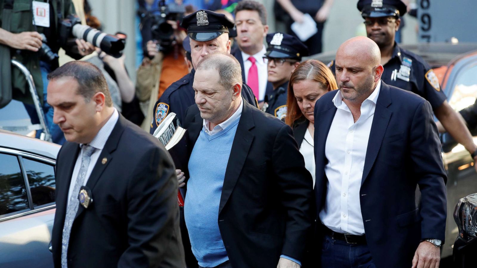 PHOTO: Film producer Harvey Weinstein arrives at the 1st Precinct in Manhattan in New York, May 25, 2018.