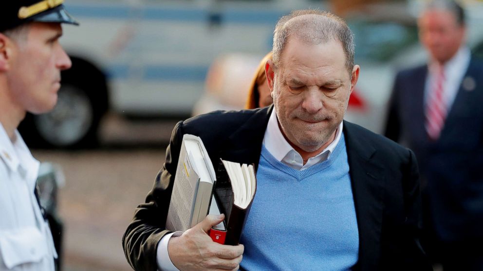 PHOTO: Film producer Harvey Weinstein arrives at the 1st Precinct in Manhattan in New York, May 25, 2018.