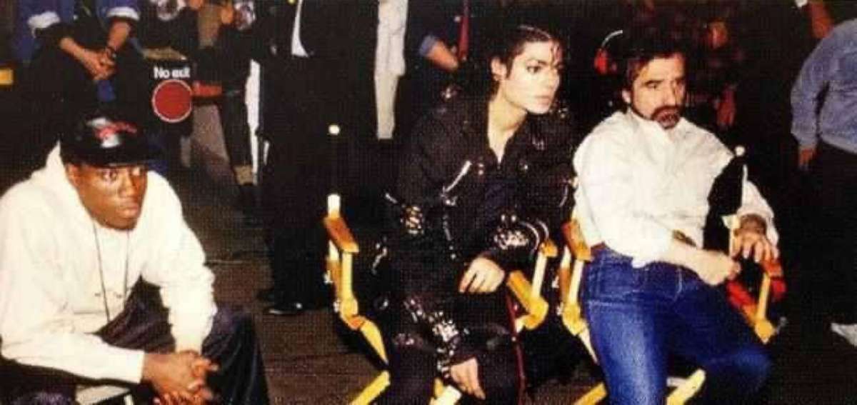 PHOTO: Martin Scorsese, Wesley Snipes, and Michael Jackson in "Michael Jackson: Bad," 1987.