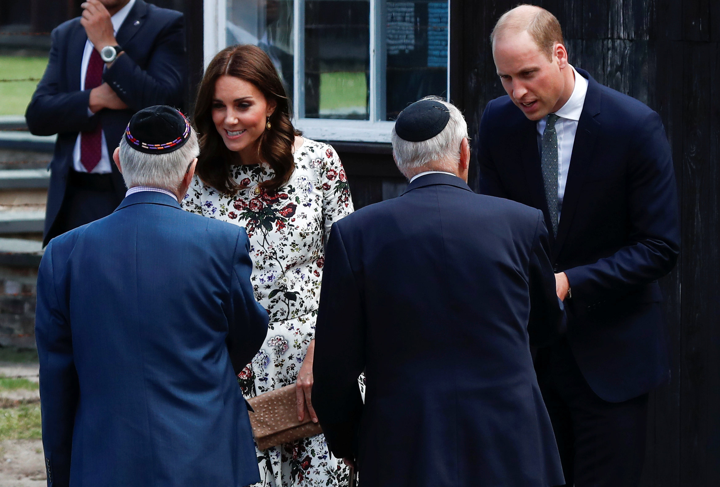 PHOTO: Catherine, The Duchess of Cambridge and Prince William, the Duke of Cambridge meet with Holocaust survivors during their visit at the museum of former German Nazi concentration camp Stutthof in Sztutowo, Poland, July 18, 2017.