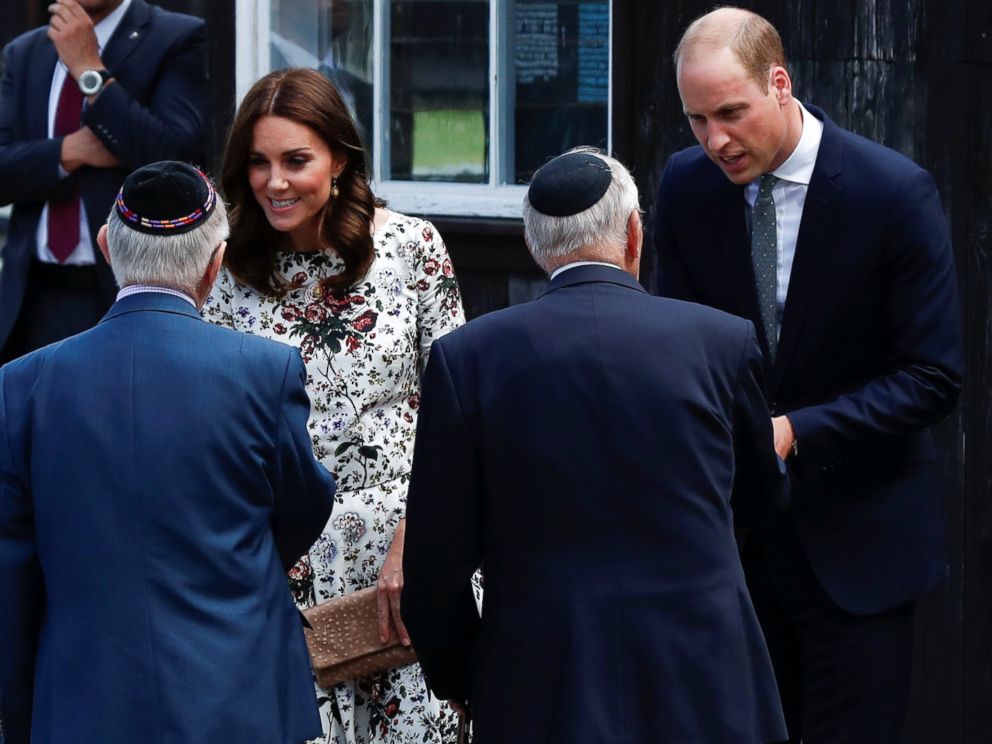 PHOTO: Catherine, The Duchess of Cambridge and Prince William, the Duke of Cambridge meet with Holocaust survivors during their visit at the museum of former German Nazi concentration camp Stutthof in Sztutowo, Poland, July 18, 2017.