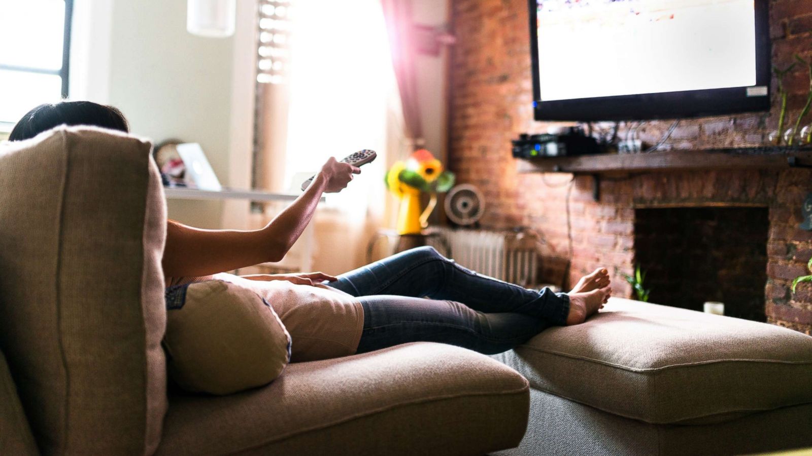 PHOTO: A woman watches TV in this undated stock photo.