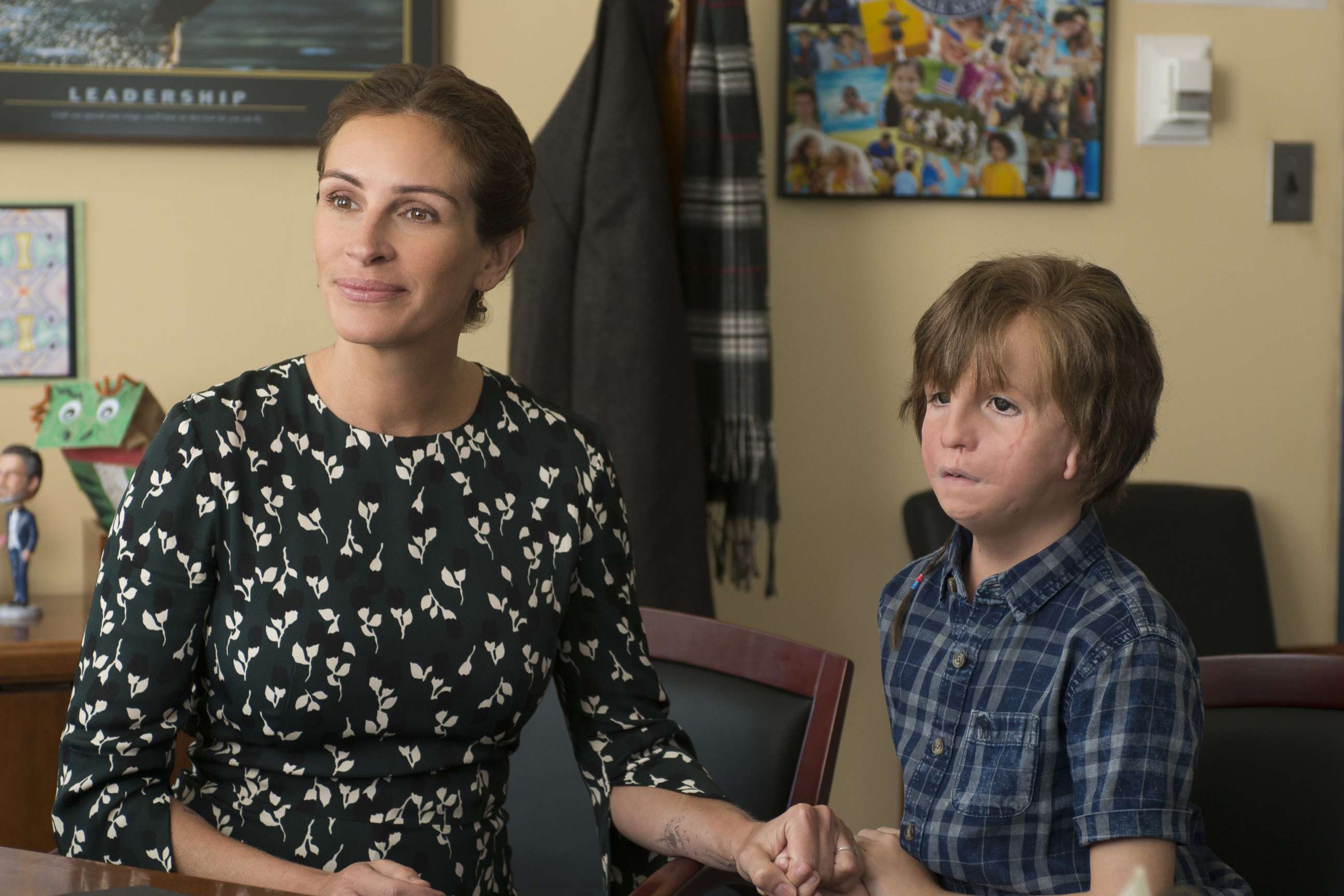 PHOTO: Jacob Tremblay, right, and Julia Roberts are pictured in a scene from "Wonder." 