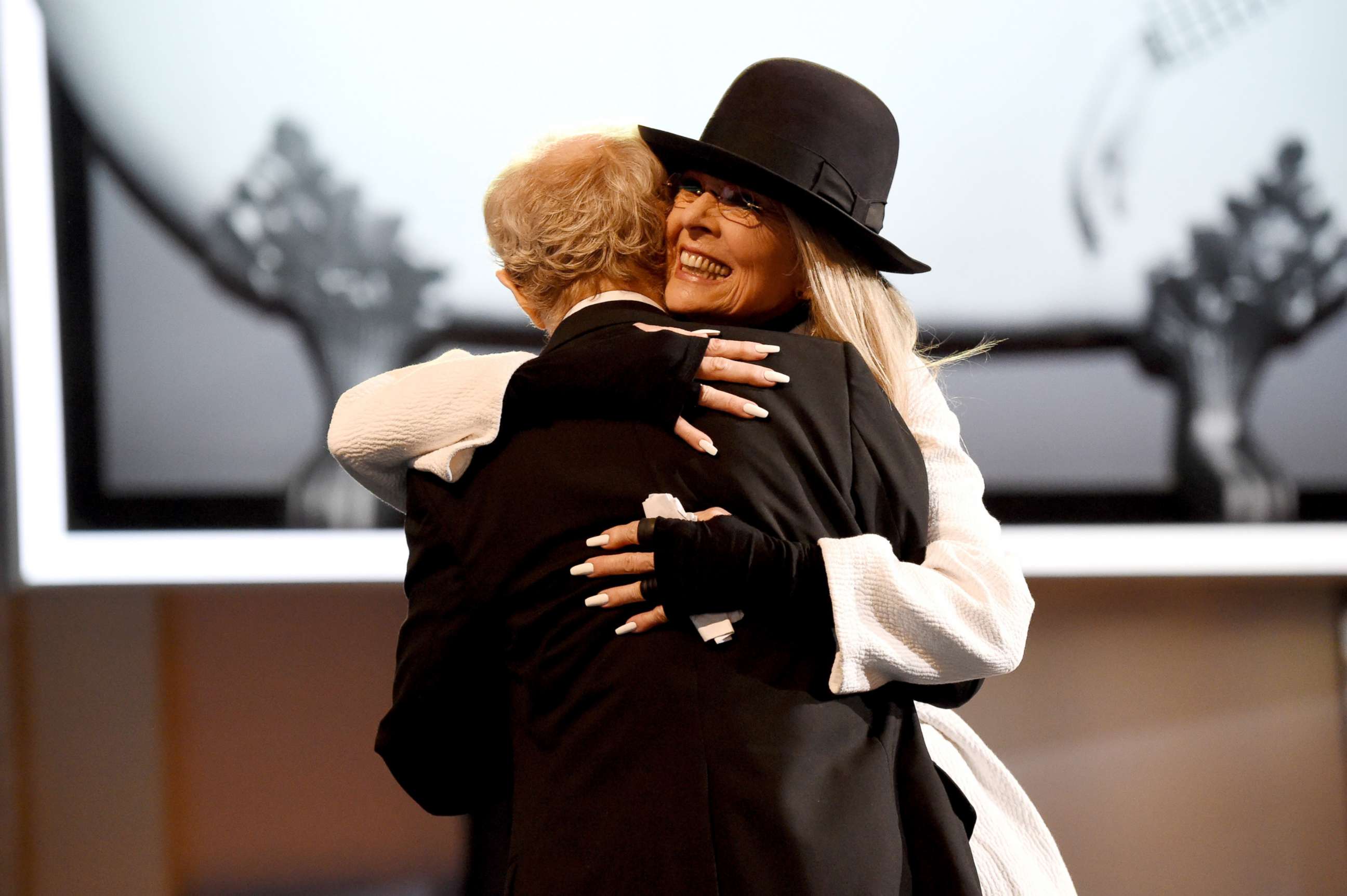 PHOTO: Director-Actor Woody Allen and Honoree Diane Keaton onstage at American Film Institute's 45th Life Achievement Award Gala Tribute to Diane Keaton at Dolby Theatre, June 8, 2017, in Hollywood, Calif.