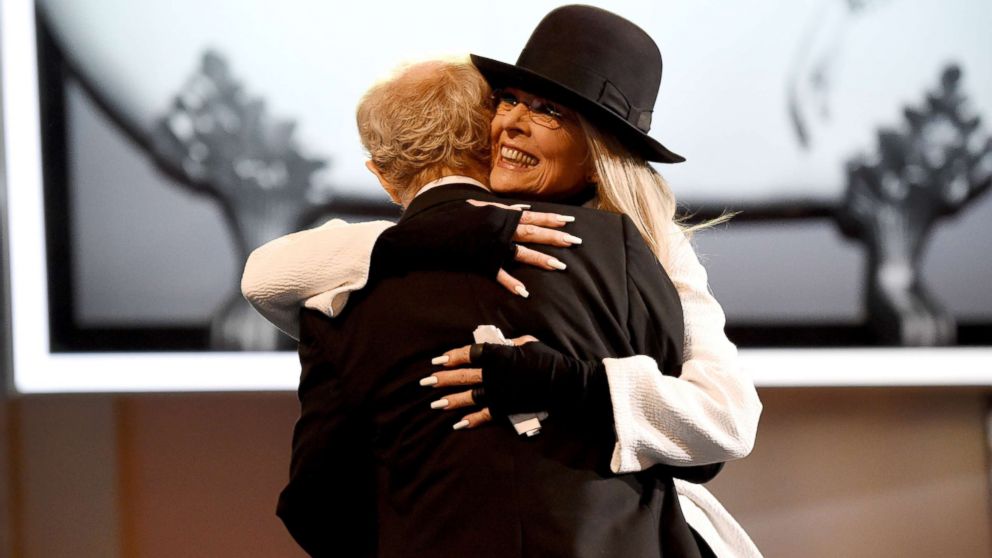 Director-Actor Woody Allen and Honoree Diane Keaton onstage at American Film Institute's 45th Life Achievement Award Gala Tribute to Diane Keaton at Dolby Theatre, June 8, 2017, in Hollywood, Calif.